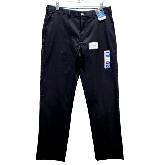 Mens Black George Comfort Waist Wrinkle Resistant Stretch Dress Pants Size 33X30 - Picture 1 of 11